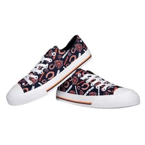 Chicago Bears Low Top Repeat Print Canvas Shoes NFL Merch FOCO Women's Size 8